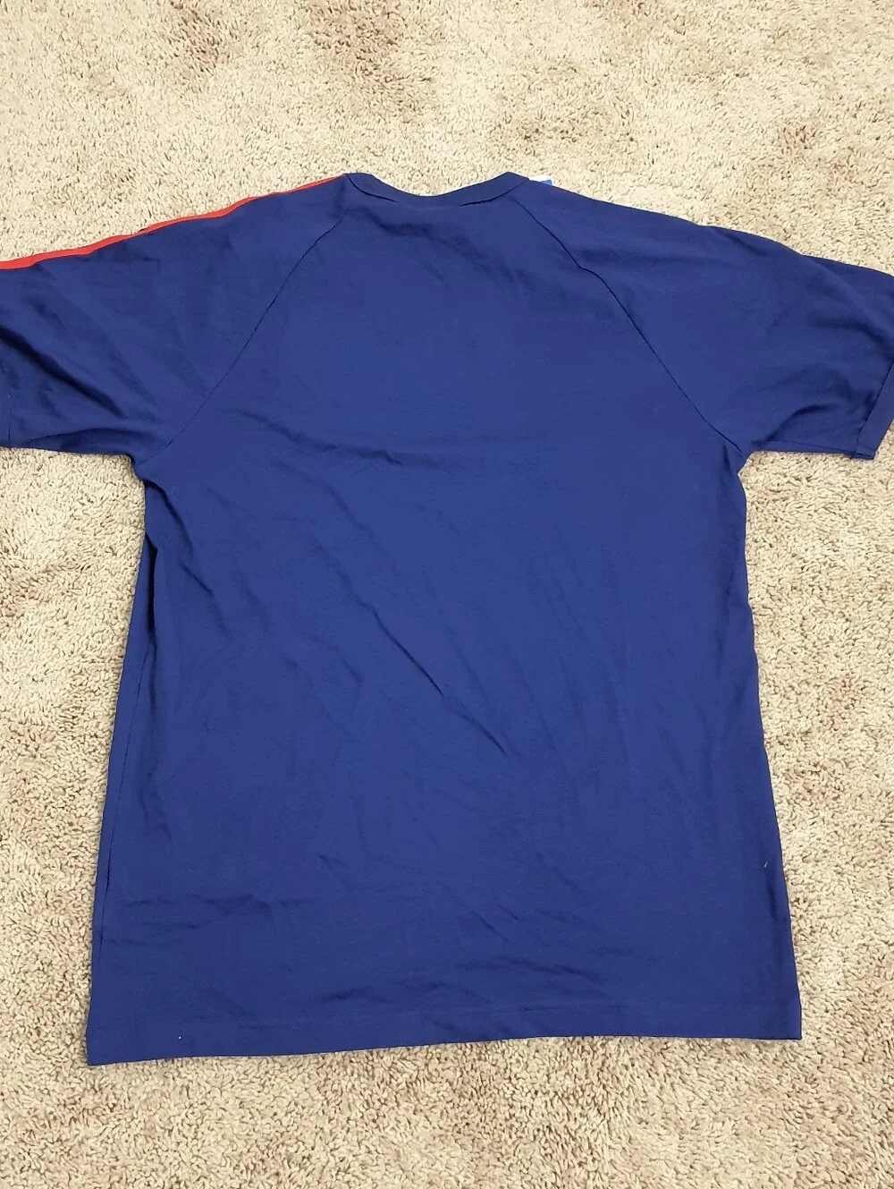 Adidas Men's T-shirt Size Medium Color Blue Short Sleeve Trefoil Stripe Tee